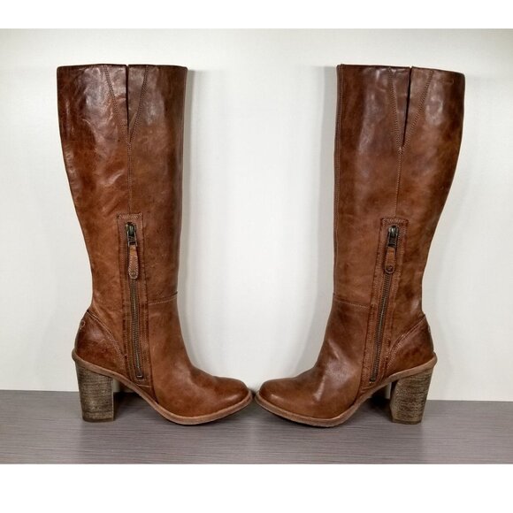 Timberland Marge Tall Boot, Cognac Distressed Leather, Womens Size 6 M - Picture 7 of 8